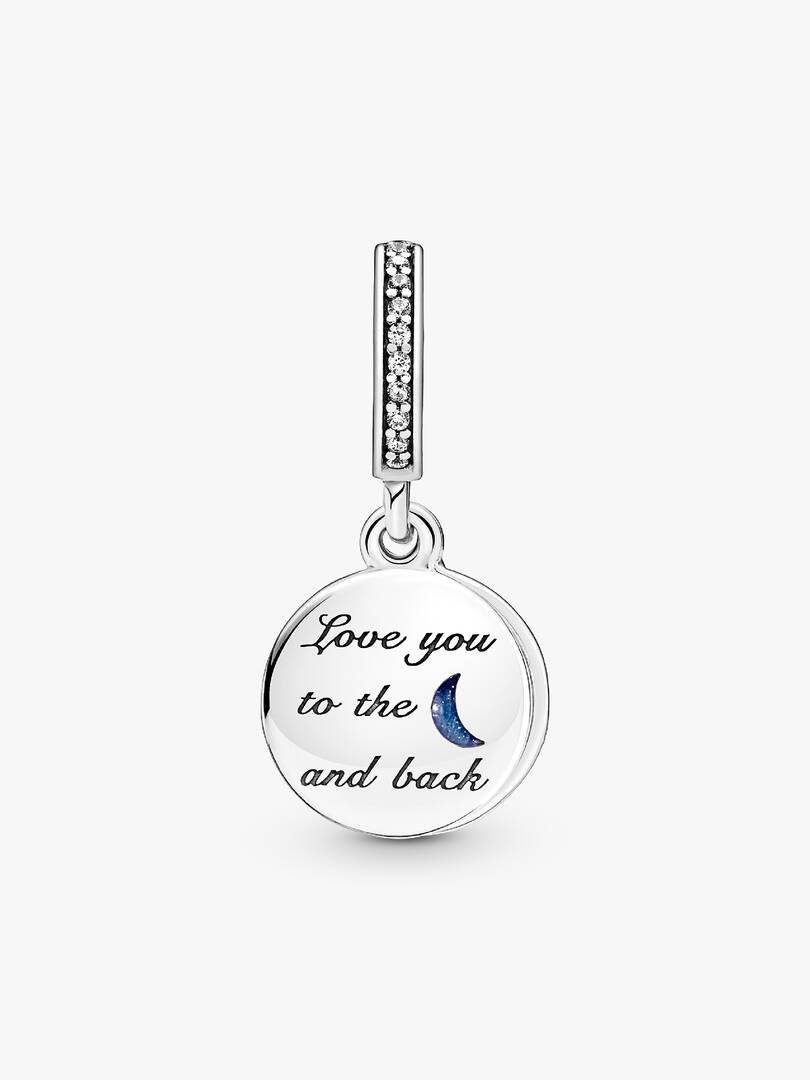 Double Dangle Tree & Galaxy Moon Charm Sterling silver