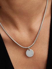 Engravable Lab-Grown Diamond Tag Pendant 0.012 ct TW, Sterling silver