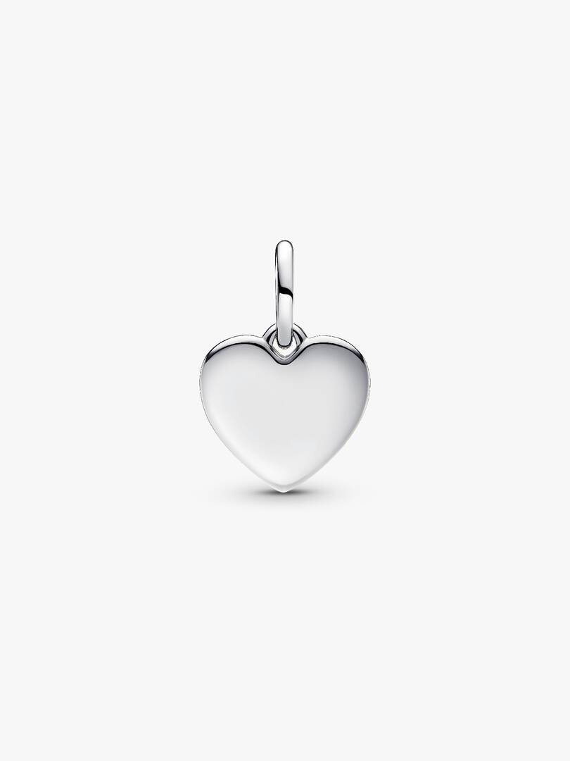 Engravable Love Heart Dangle Charm Sterling silver