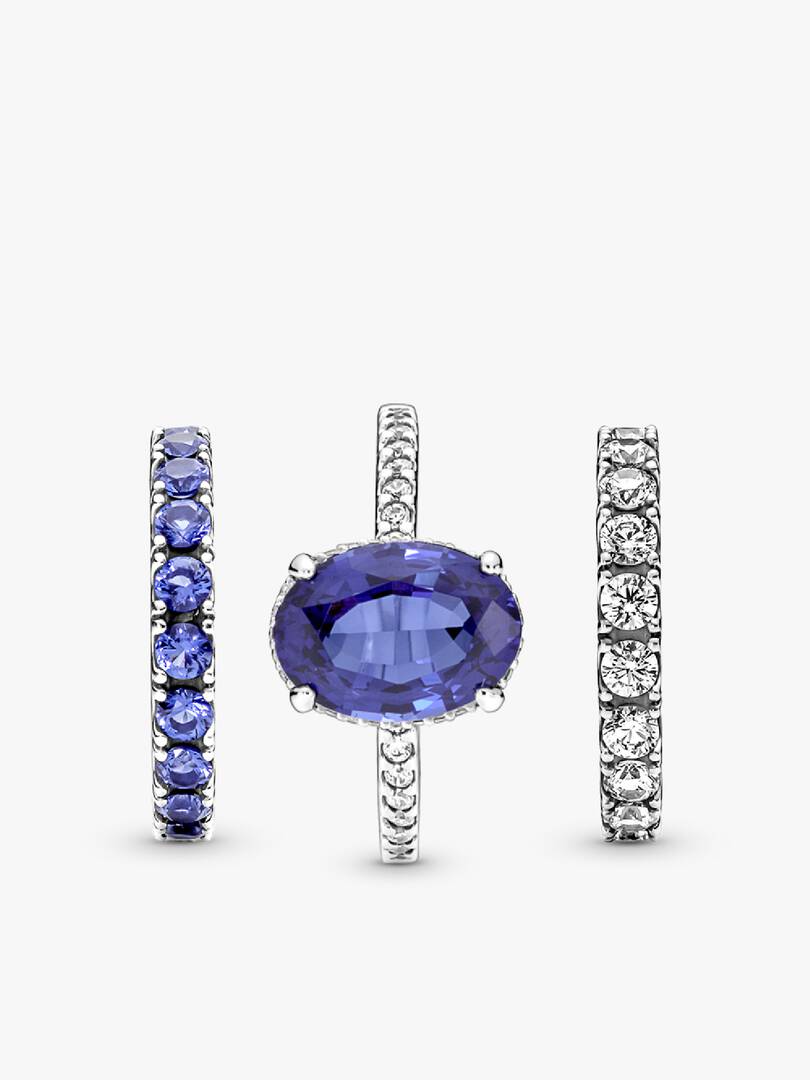 Sparkling Row Eternity Ring Set 3 Quantity