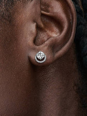 Sparkling Round Halo Stud Earrings Sterling silver