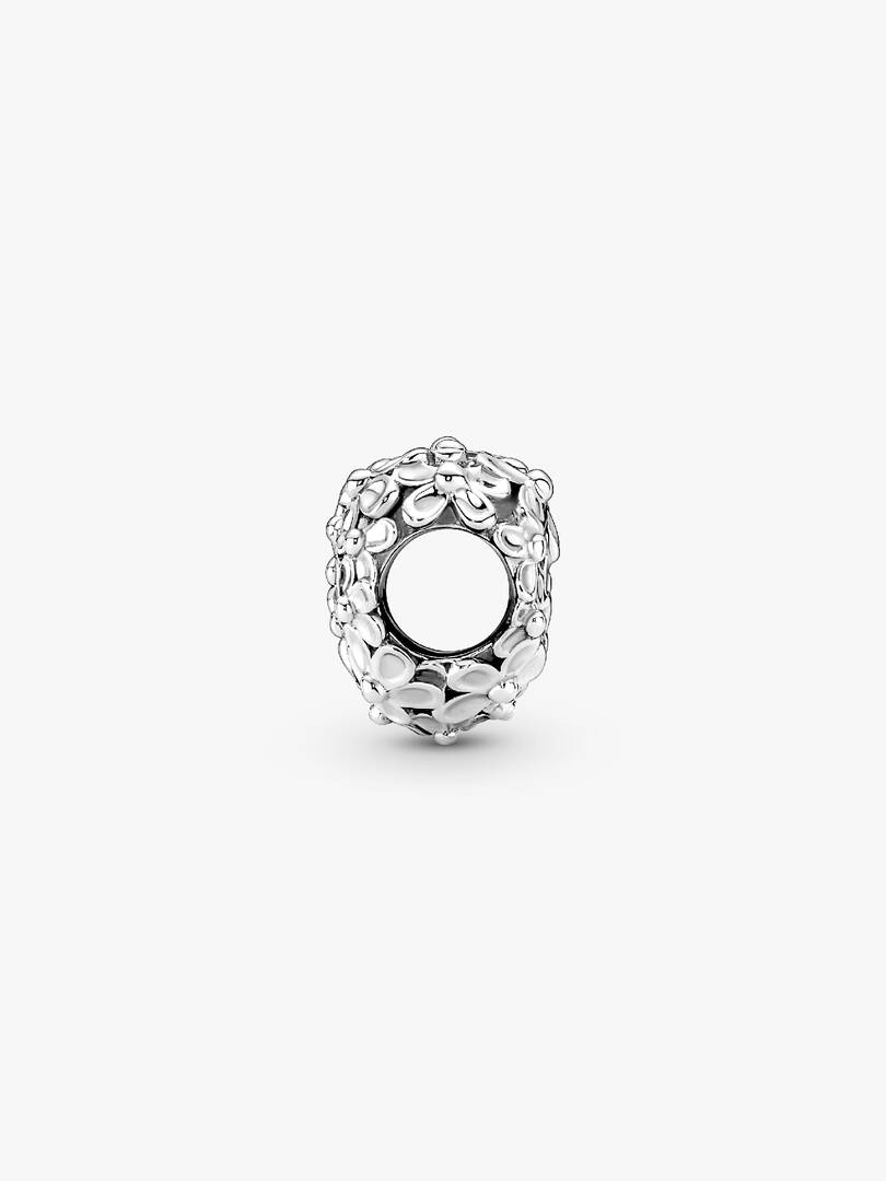 Mom Daisy Heart Charm Sterling silver