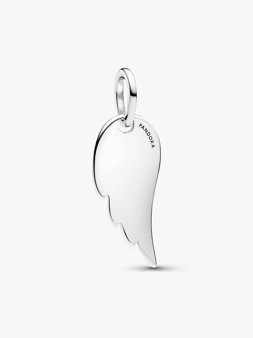 Engravable Angel Wing Tag Pendant Sterling silver