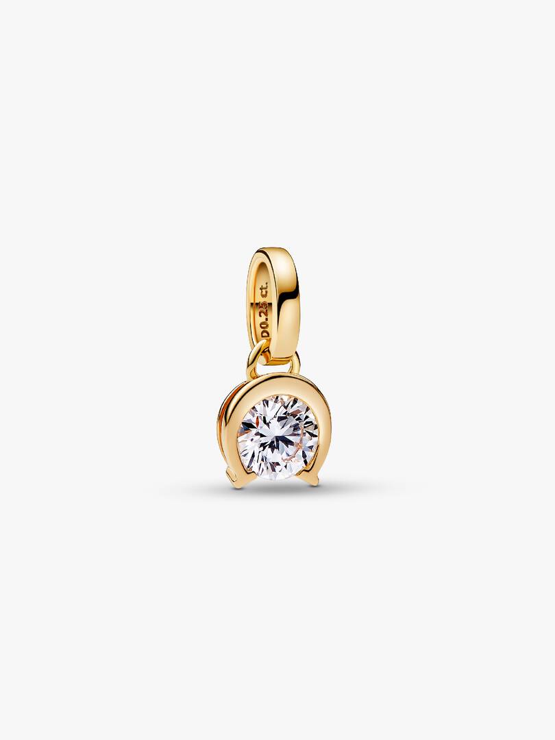 FINAL SALE - Pandora Talisman 14k Gold Lab-grown Diamond Horseshoe Pendant 0.25 ct TW, 14k gold