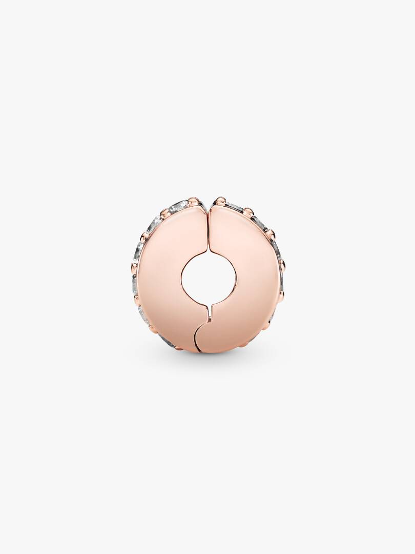 Sparkling Row Spacer Charm 14k rose gold plating