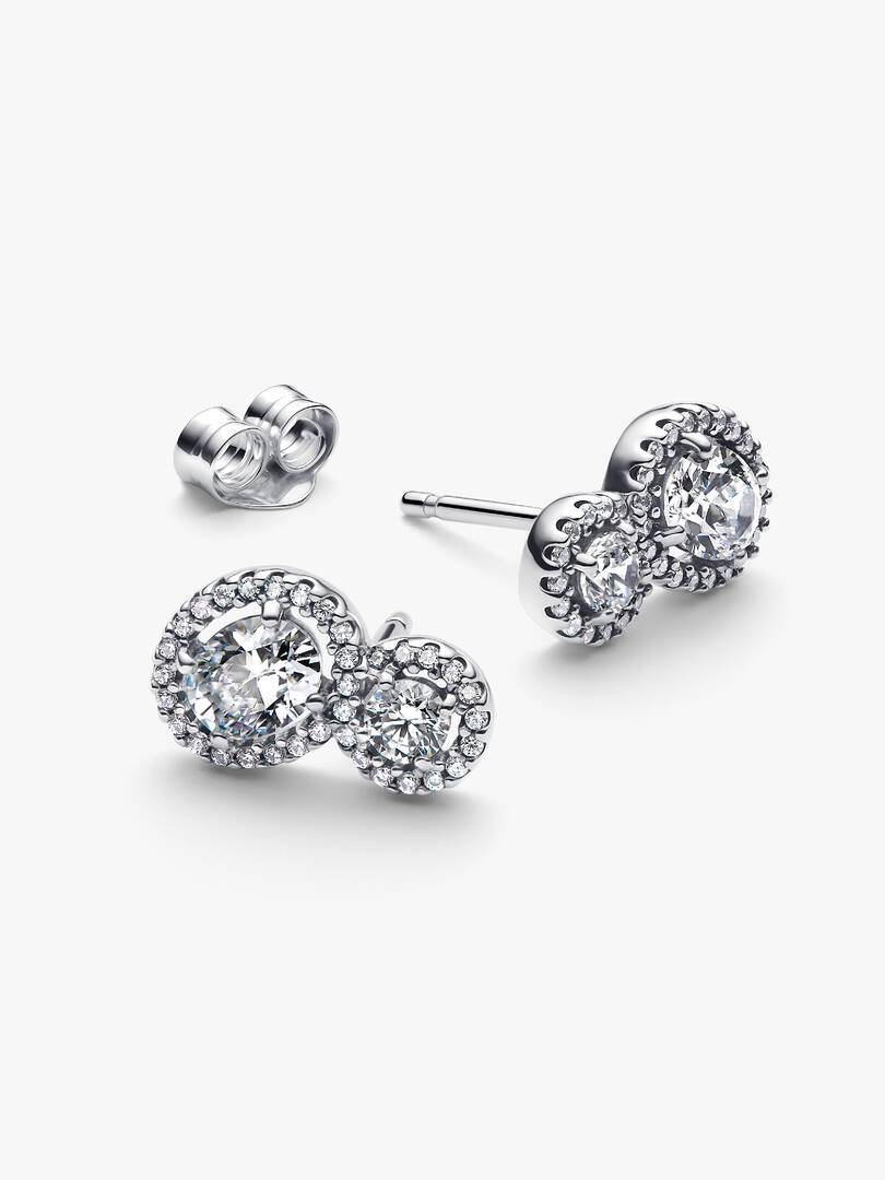 FINAL SALE - Embracing Halo Stud Earrings Sterling silver