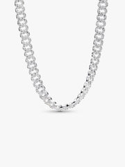 Pavé Cuban Chain Necklace Sterling silver