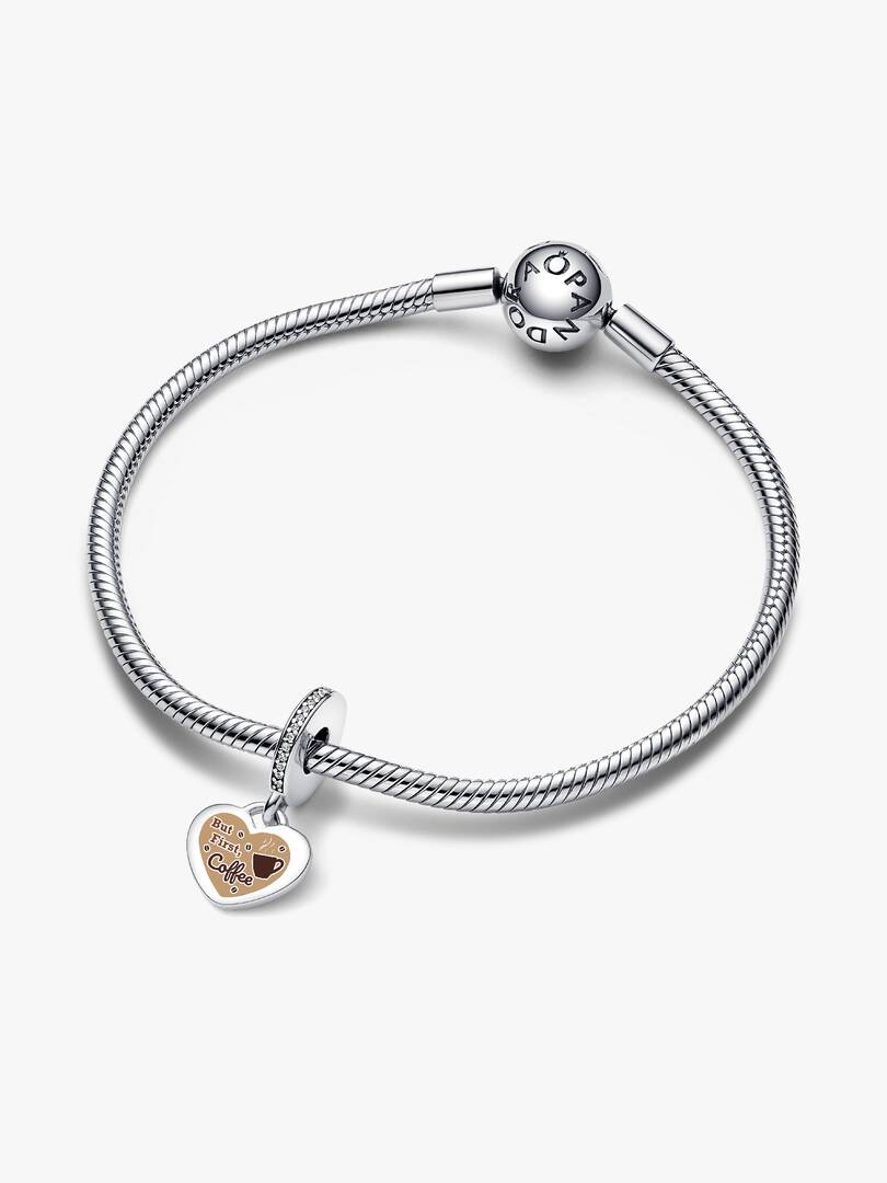 But First Coffee Dangle Charm Sterling silver