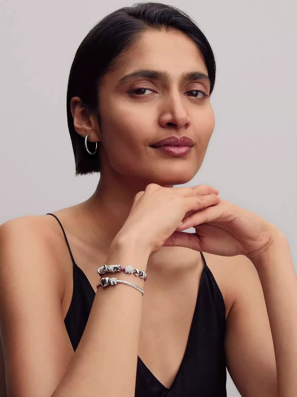 Pandora Moments Charm Hoop Earrings Sterling silver