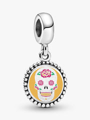 Sugar Skull Dangle Charm Sterling silver