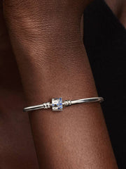 FINAL SALE - Sparkling Barrel Clasp Bangle Sterling silver