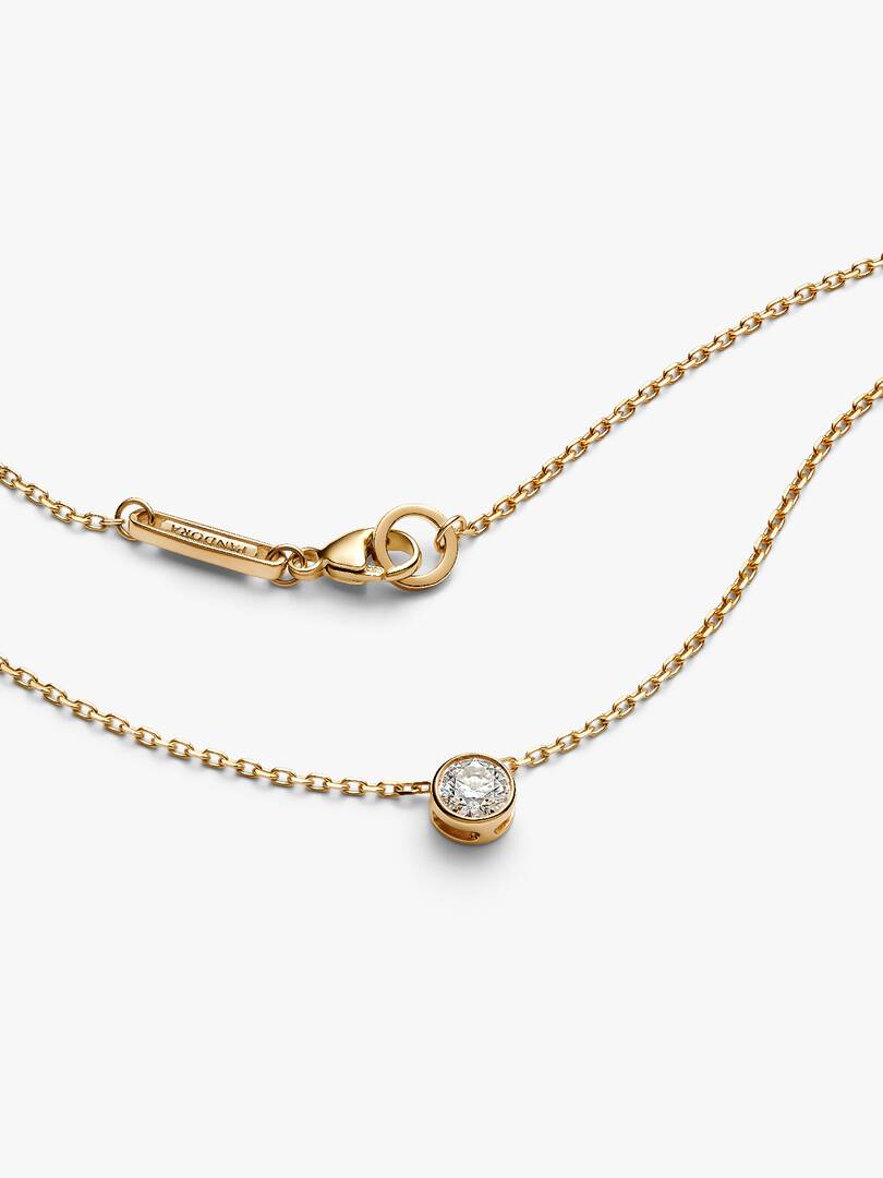 Pandora Era Bezel 14k Gold Lab-grown Diamond Pendant Necklace 0.25 ct TW, 14k gold