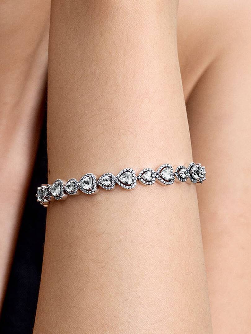 Halo Hearts Bracelet Sterling silver