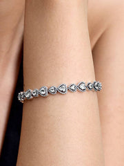 Halo Hearts Bracelet Sterling silver