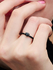 Pandora ME Black Chakra Heart Ring Sterling silver