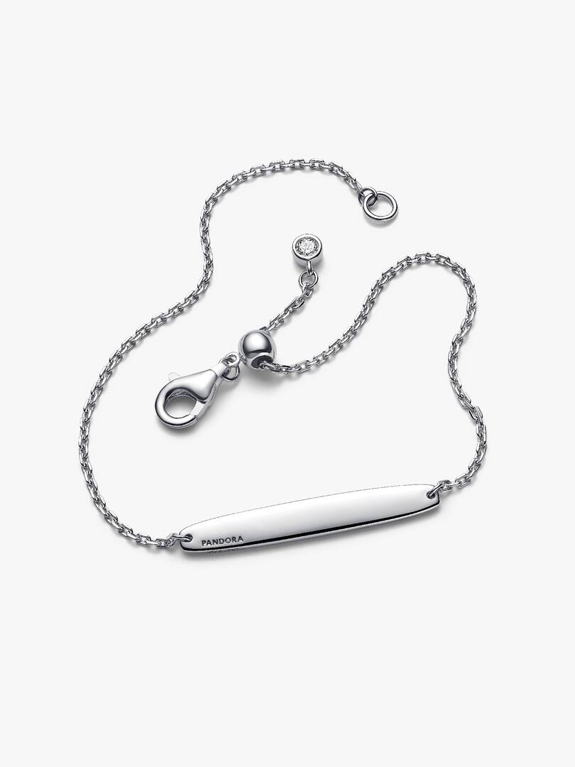 Engravable Bar Chain Bracelet Sterling silver