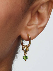 Faceted Spring Green Eternity Circle Dangle Charm 14k gold plating
