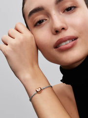 Moments Heart & Snake Chain Bracelet Sterling silver, 14k rose gold plating