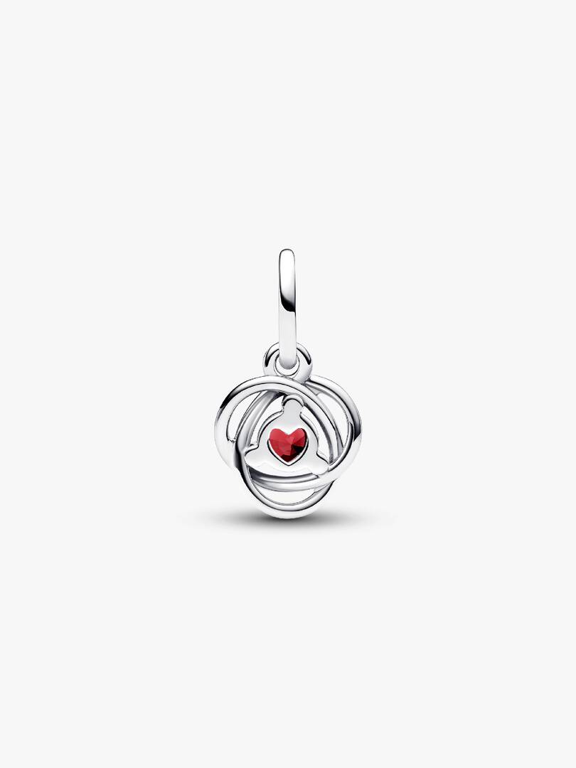FINAL SALE - True Red Eternity Circle Dangle Charm Sterling silver
