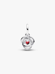 FINAL SALE - True Red Eternity Circle Dangle Charm Sterling silver