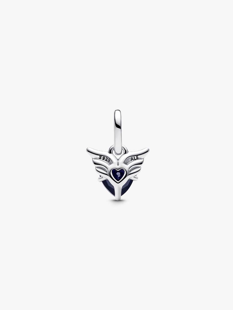 Winged Heart Mini Dangle Charm Sterling silver