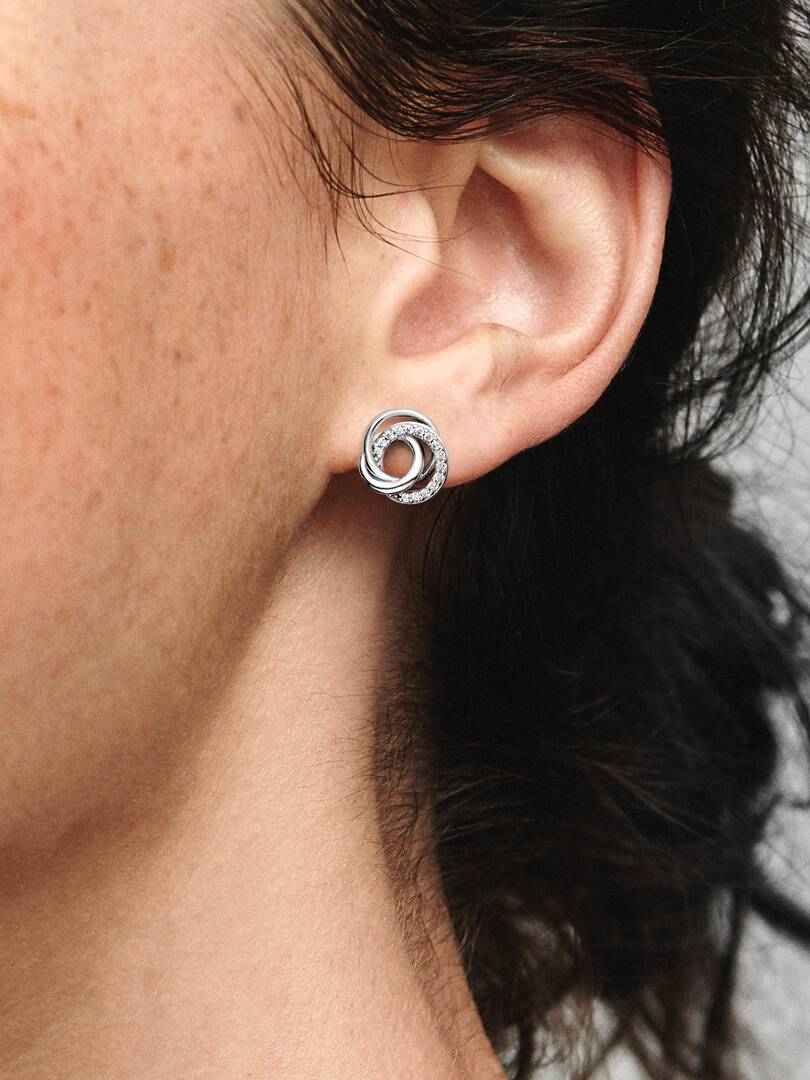 Family Always Encircled Stud Earrings Sterling silver