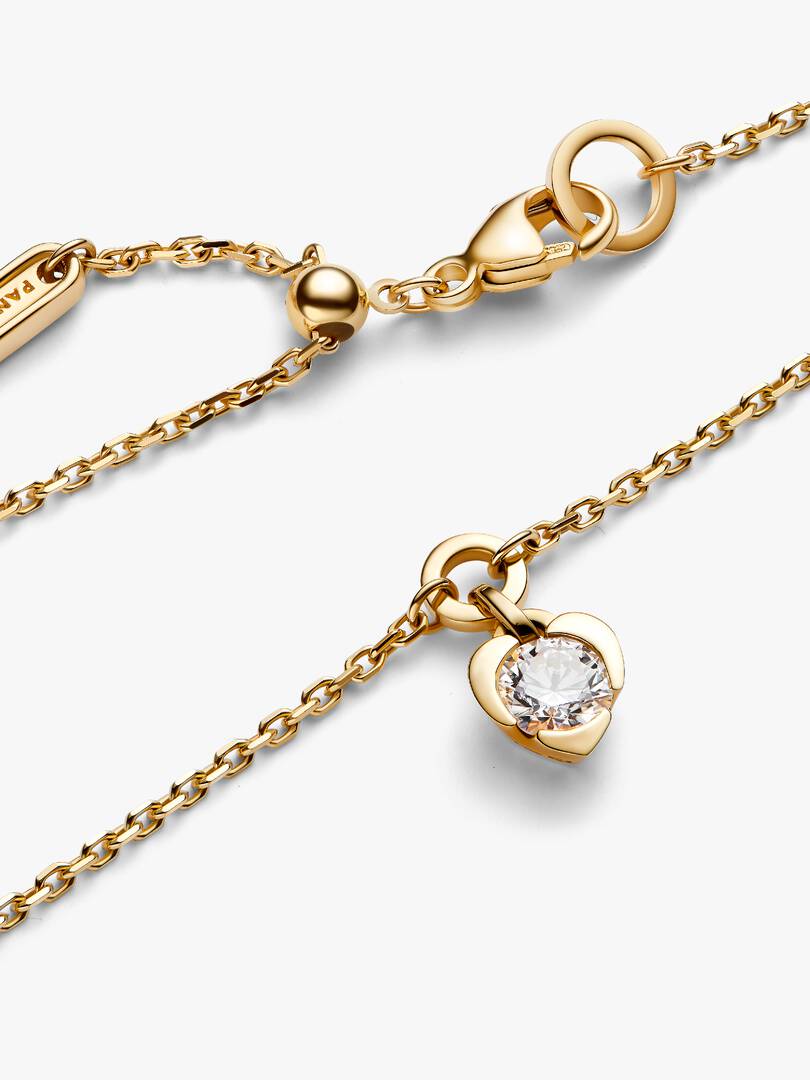 FINAL SALE - Pandora Talisman 14k Gold Lab-grown Diamond Heart Chain Bracelet 0.25 ct TW, 14k gold