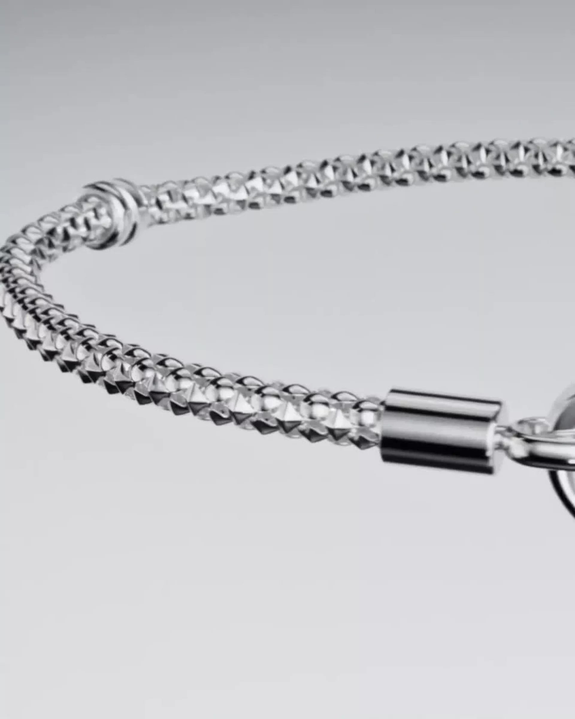 Studded Clasp & Chain Bracelet Sterling silver