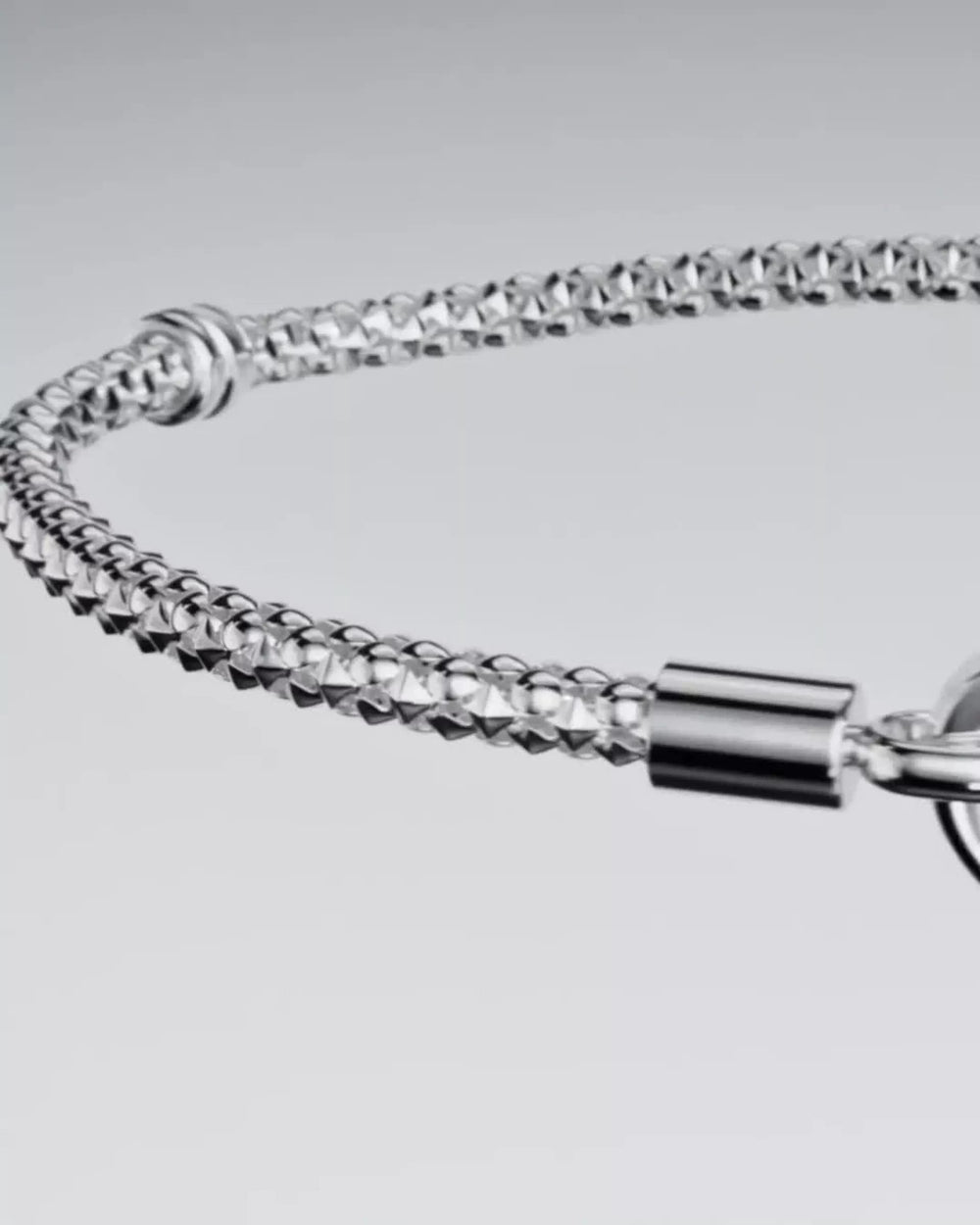 Studded Clasp & Chain Bracelet Sterling silver