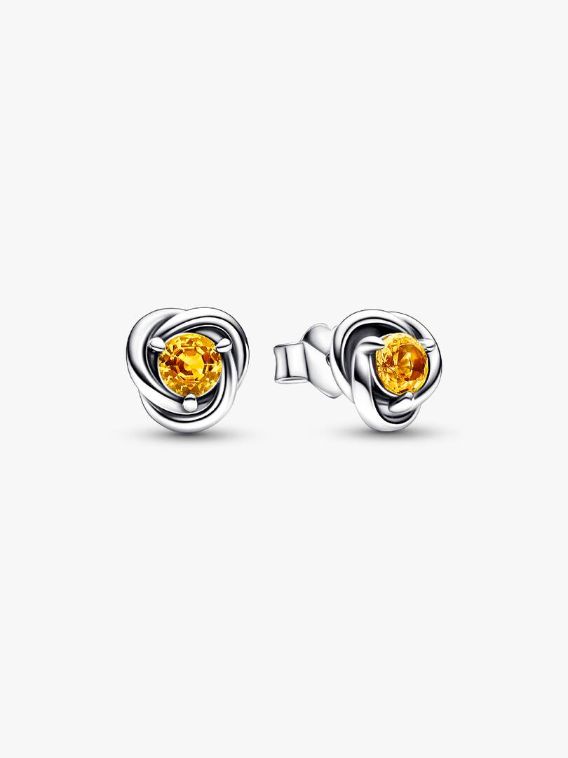 November Honey Eternity Circle Stud Earrings Sterling silver