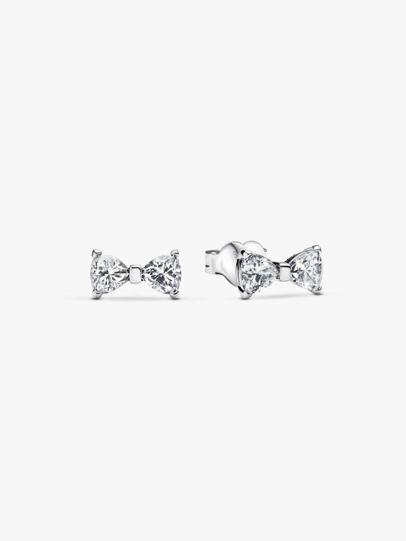 Sparkling Small Bow Stud Earrings Sterling silver