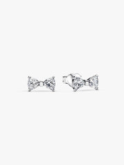 Sparkling Small Bow Stud Earrings Sterling silver