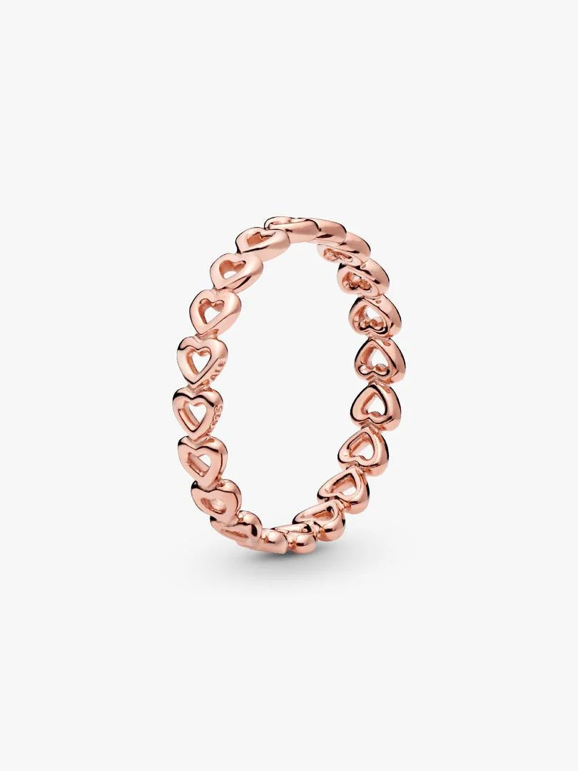 Band of Hearts Ring 14k rose gold plating