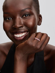 FINAL SALE - Band of Pink Hearts Ring Sterling silver