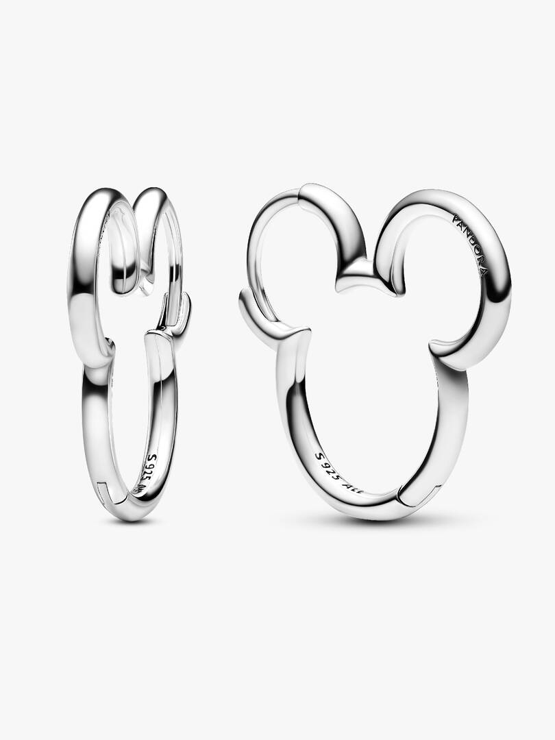 Disney Mickey Mouse Silhouette Hoop Earrings Sterling silver
