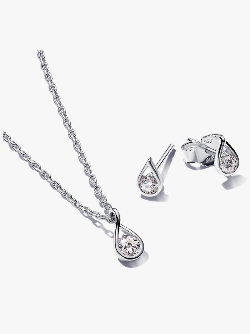 Pandora Infinite Lab-grown Diamond Jewelry Gift Set, Sterling Silver 2 Quantity