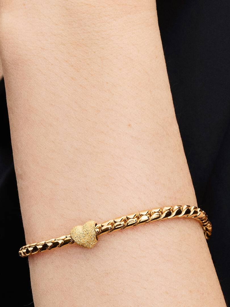 Textured Heart Mini Charm 14k gold plating