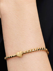 Textured Heart Mini Charm 14k gold plating