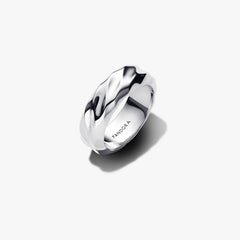 Two-Tone Ripple Effect Ring Set 2 Quantity