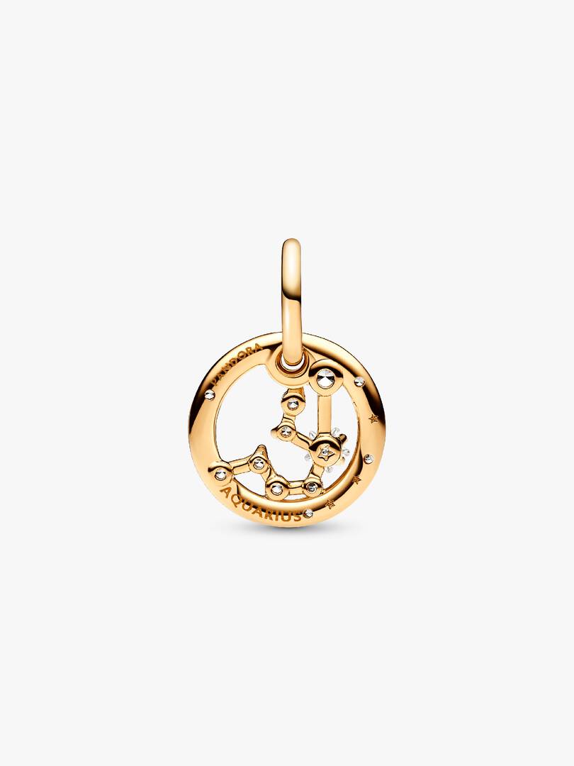 Aquarius Zodiac Dangle Charm 14k gold plating