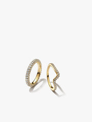 Pandora Timeless Pavé & Sparkling Wave Ring Set 2 Quantity