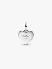 Engravable Love Heart Dangle Charm Sterling silver