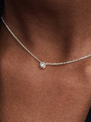 Pandora Era Bezel Sterling Silver Lab-grown Diamond Pendant Necklace 0.15 ct TW, Sterling silver