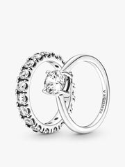 Light As Air Solitaire Stacking Ring Set 2 Quantity