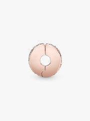 Clear Pavé Clip Charm 14k rose gold plating