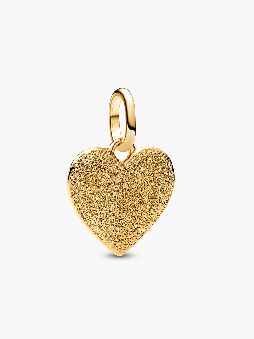 Engravable Heart Medallion Charm 14k gold plating