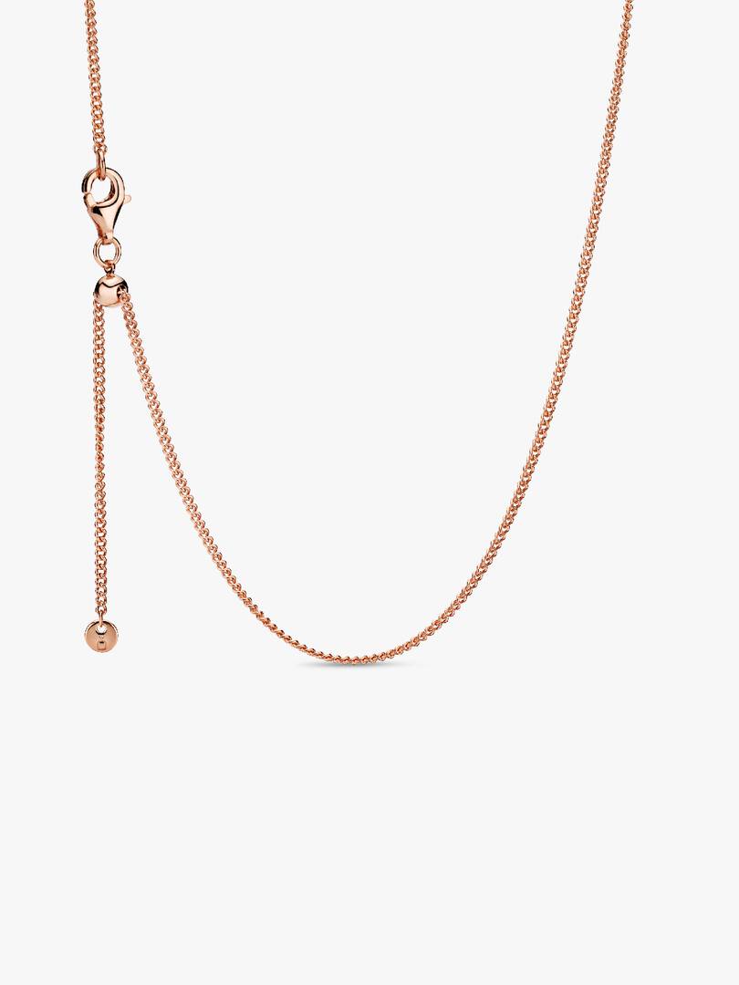 Curb Chain Necklace 14k rose gold plating
