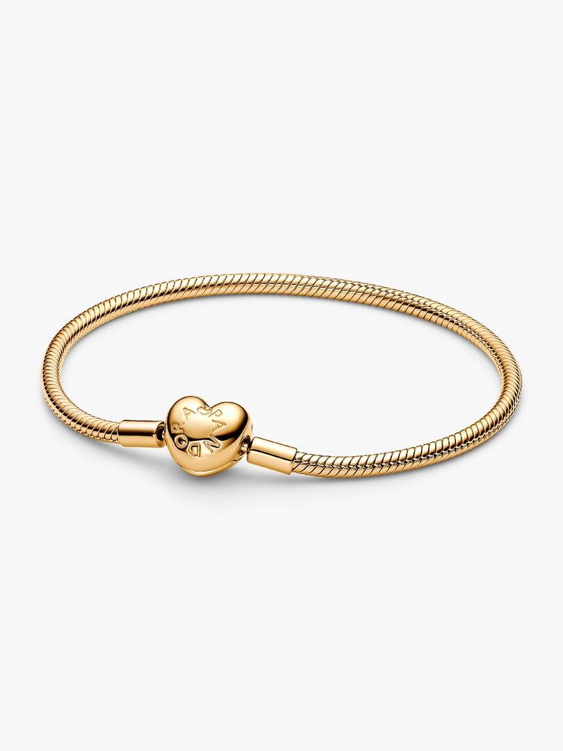Heart Clasp Snake Chain Bracelet 14k gold plating