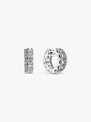 FINAL SALE - Double Band Pavé Hoop Earrings Sterling silver