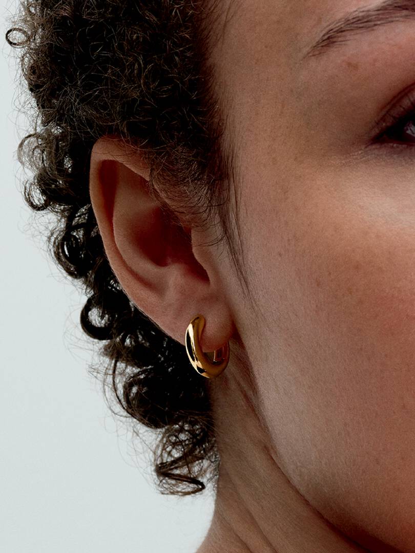 Round Open Hoop Earrings 14k gold plating